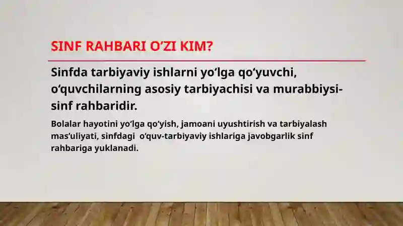 Sinf Rahbari Faoliyati 3