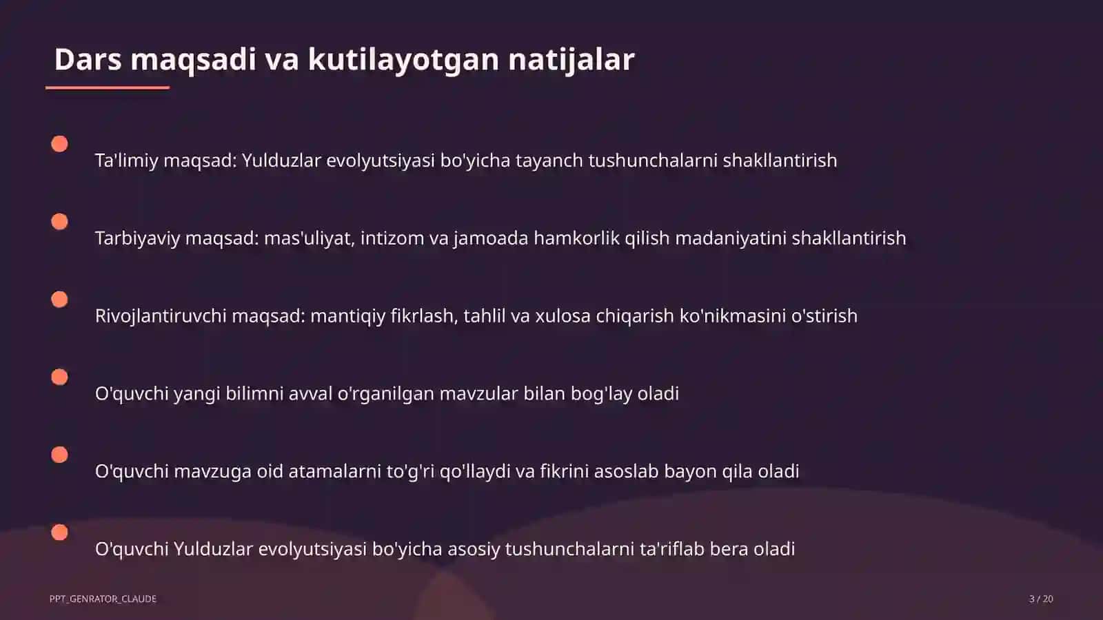 Yulduzlar evolyutsiyasi (11-sinf) 3