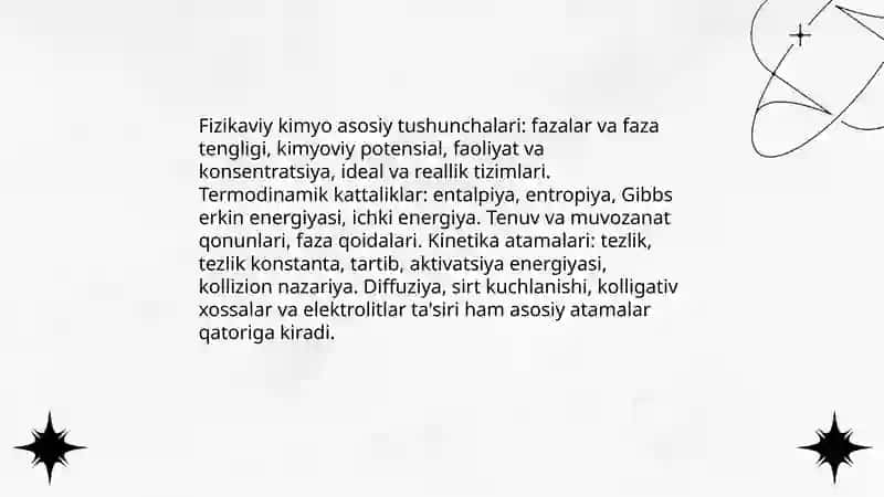 Fizikaviy kimyoning asosiy tushunchalari 3