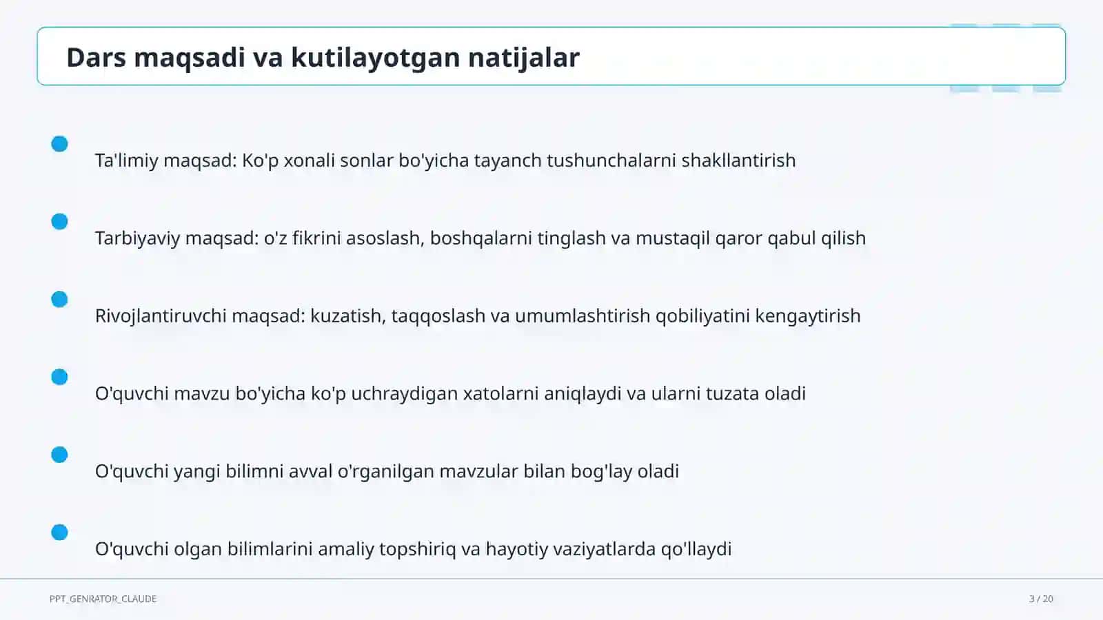 Ko'p xonali sonlar (4-sinf) 3