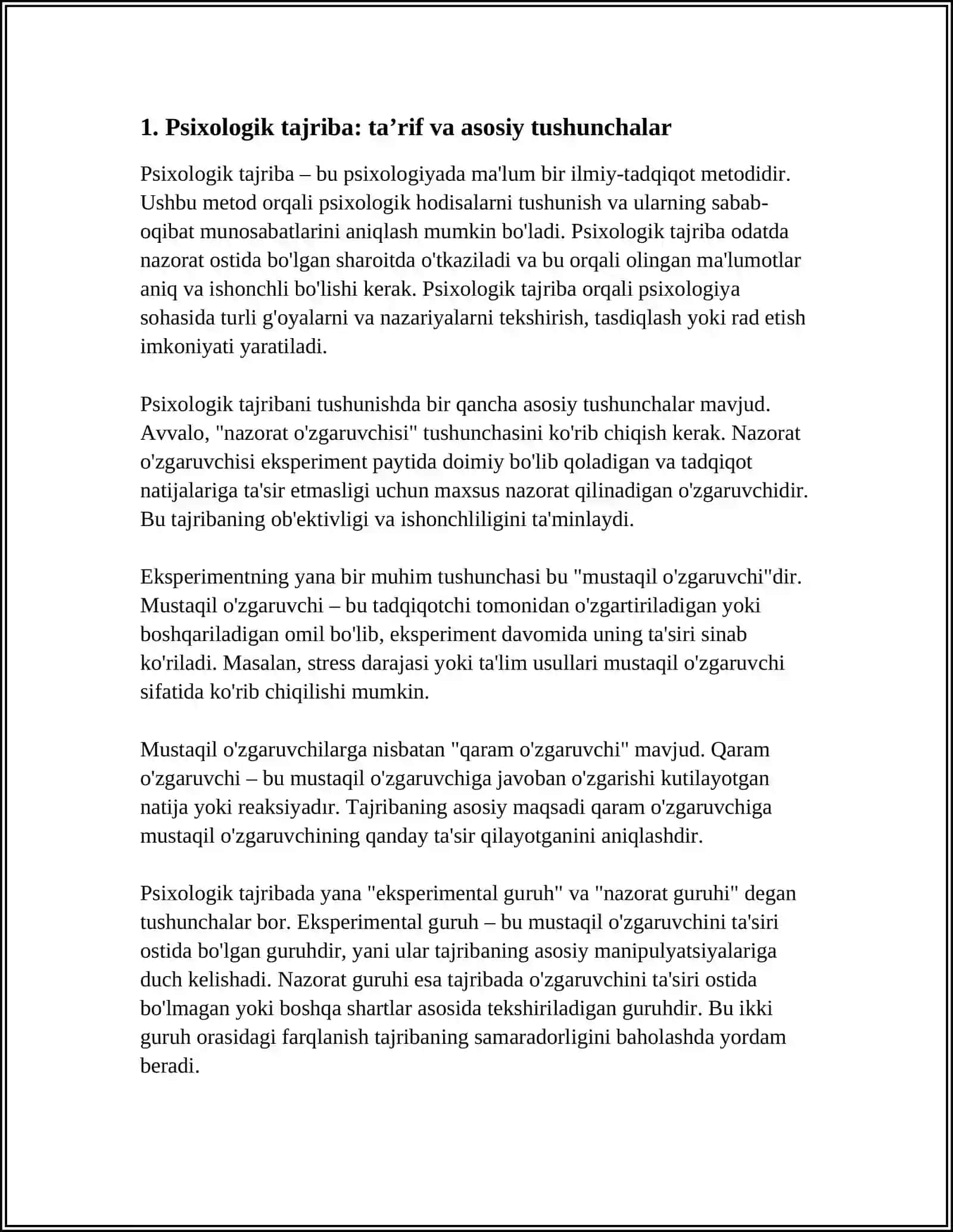 PSIXOLOGIK TAJRIBA HAQIDA TUSHUNCHA VA PSIXOLOGIK TAJRIBA TURLARI 3
