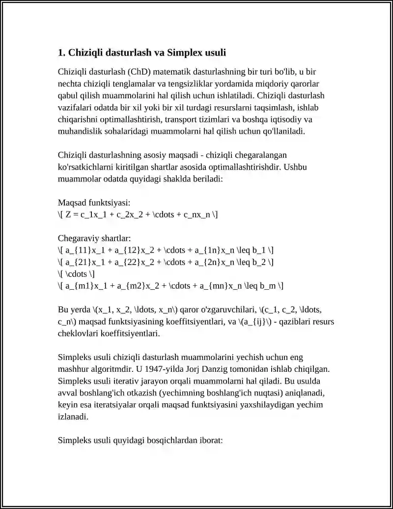 OPTIMAL TIZIMLARNI TAHLIL QILISH USULLARI 3