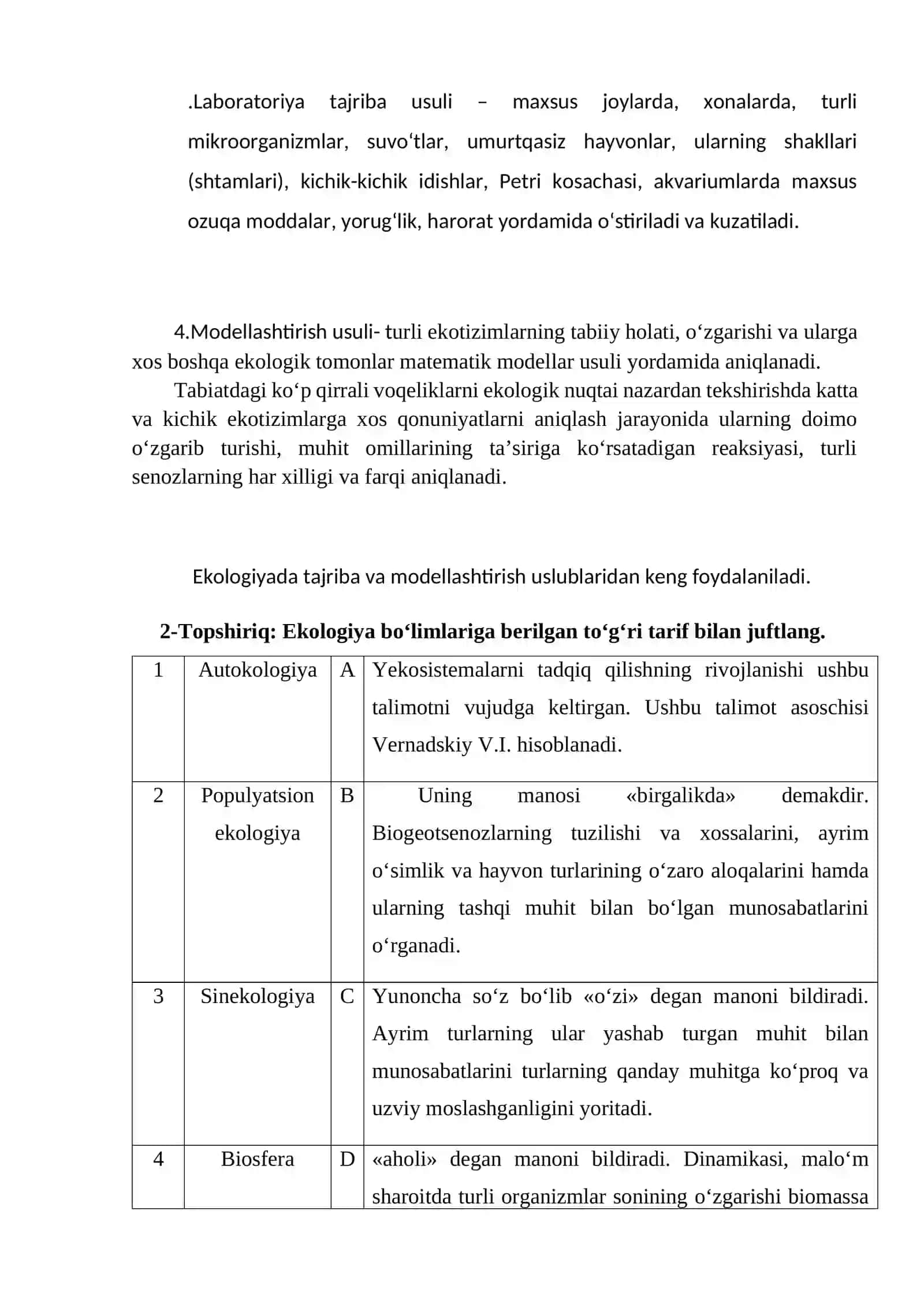 EKOLOGIYA VA ATROF MUHIT MUHOFAZASI FANIDAN MUSTAQIL TA’LIM MASHG‘ULOTLARI 3