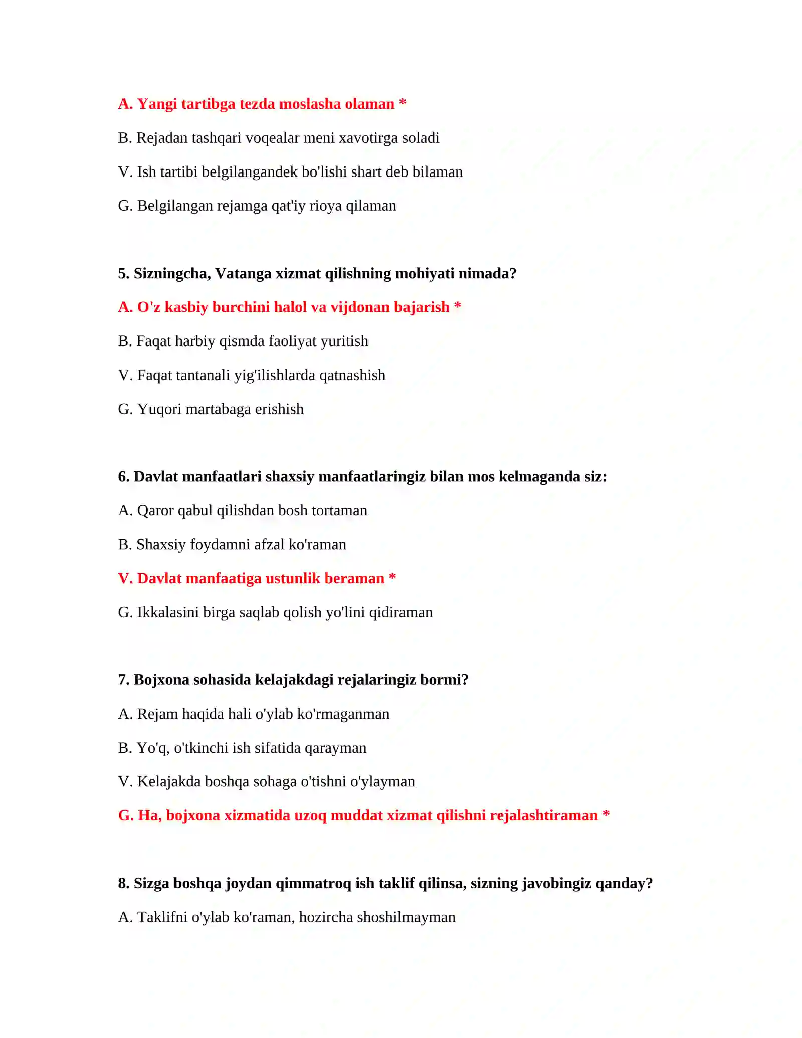 Bojxona siyosati test savollari 3