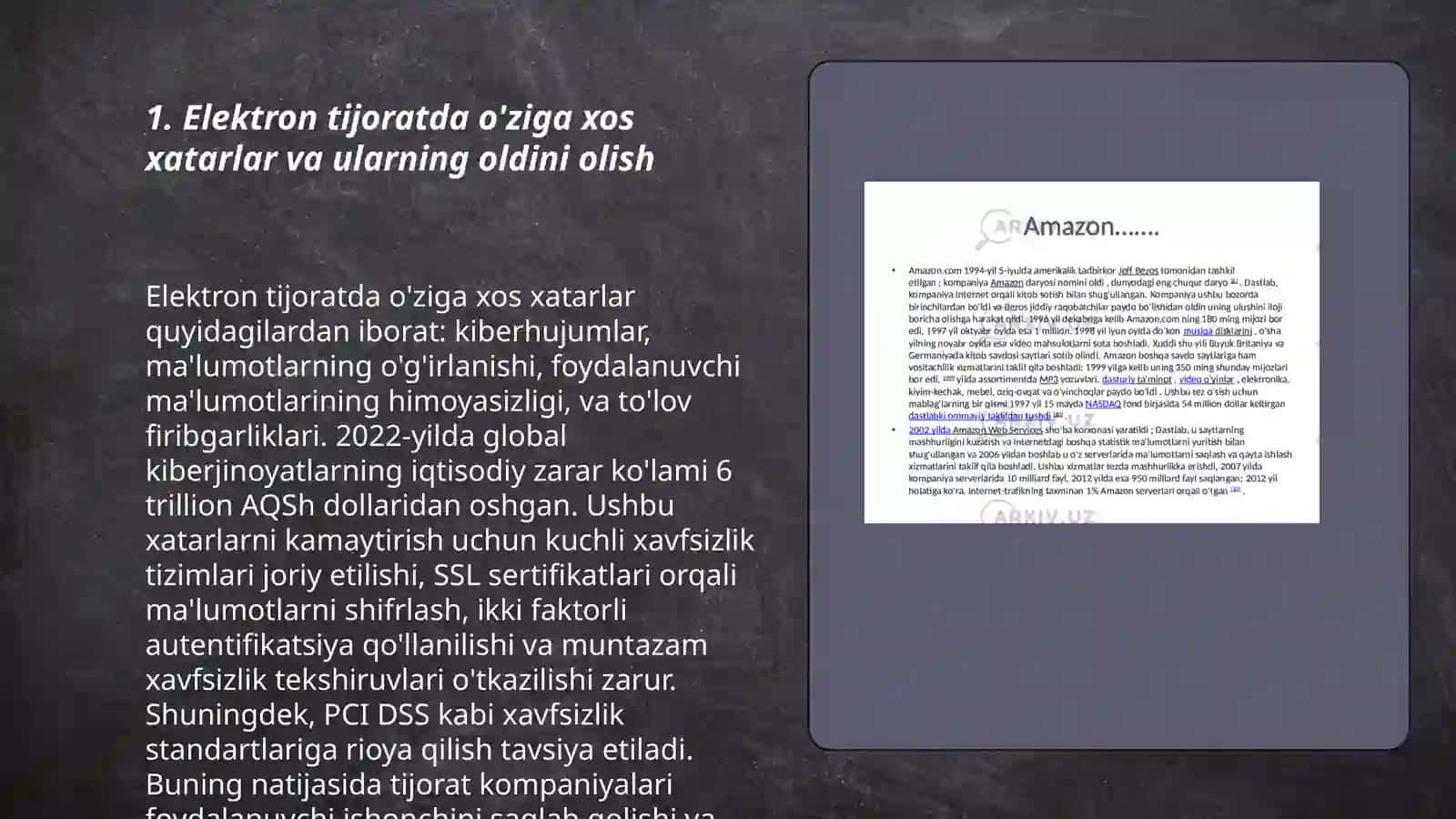 Elektron biznes va elektron tijoratni boshqarish muammolari 3