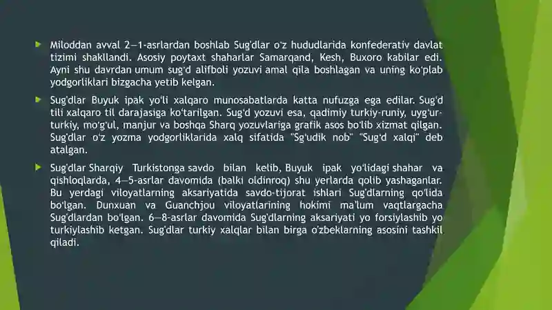 Sug'diylar va Xorazmiylar 3