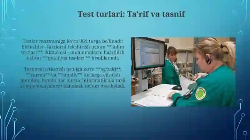 Informatika va axborot texnologiyalari fani o‘qitishda test turlaridan foydalanish 3