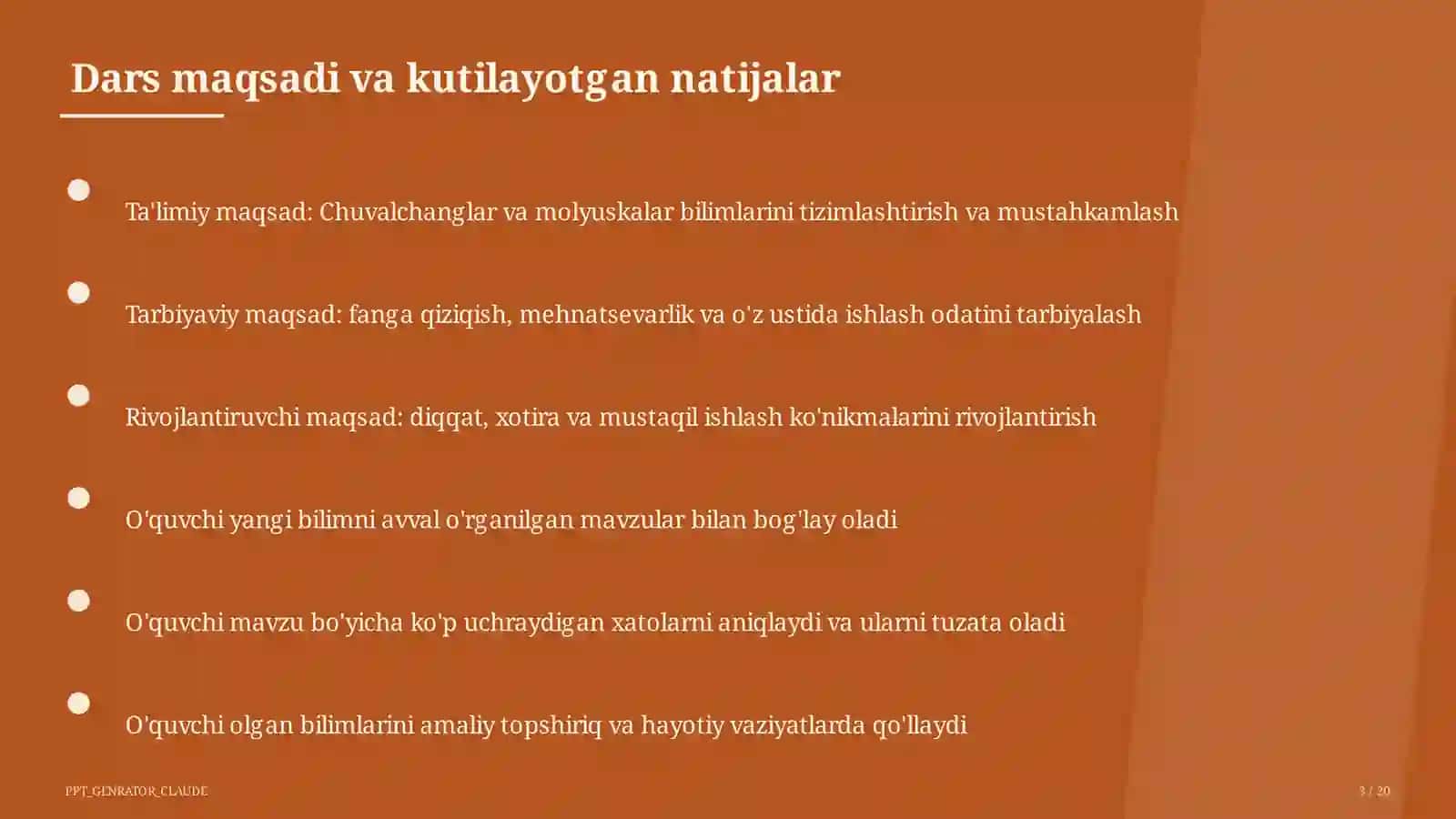 Chuvalchanglar va molyuskalar 3