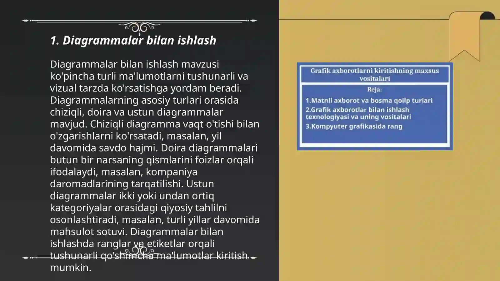 Diagrammalar bilan ishlash 3