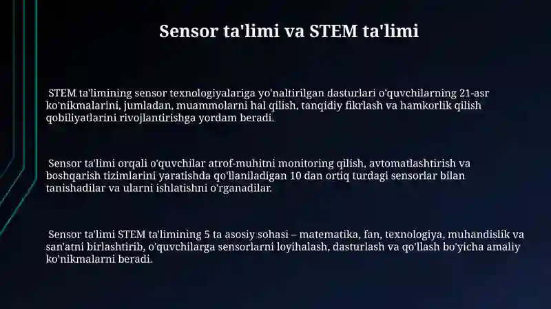 Sensor Ta'limi va STEM ta'limi 3