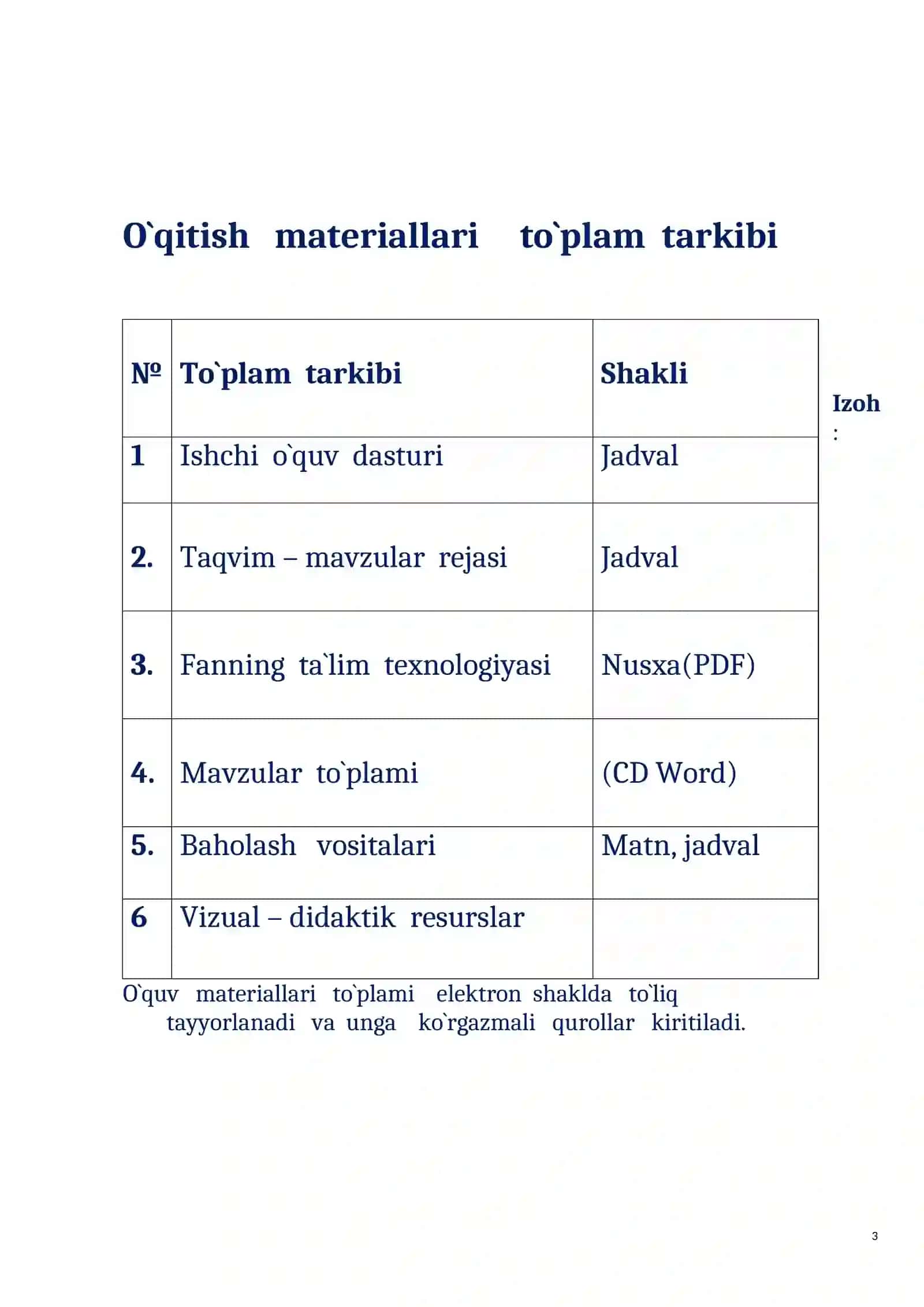 Matemetika fanidan o'qitish materiallari (2-kurs texnikum va kollejlar uchun) 3