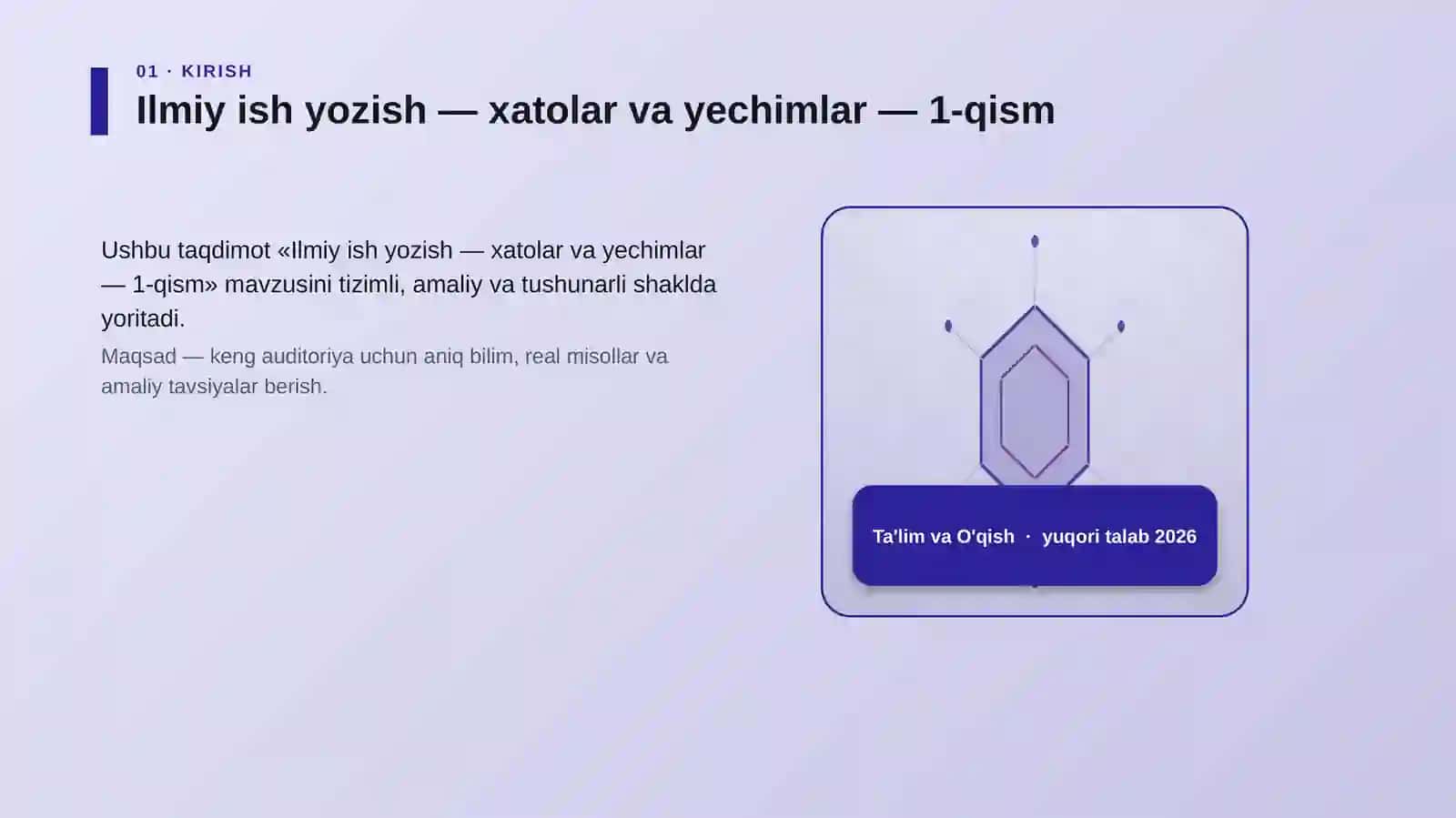 Ilmiy ish yozish — xatolar va yechimlar — 1-qism 3