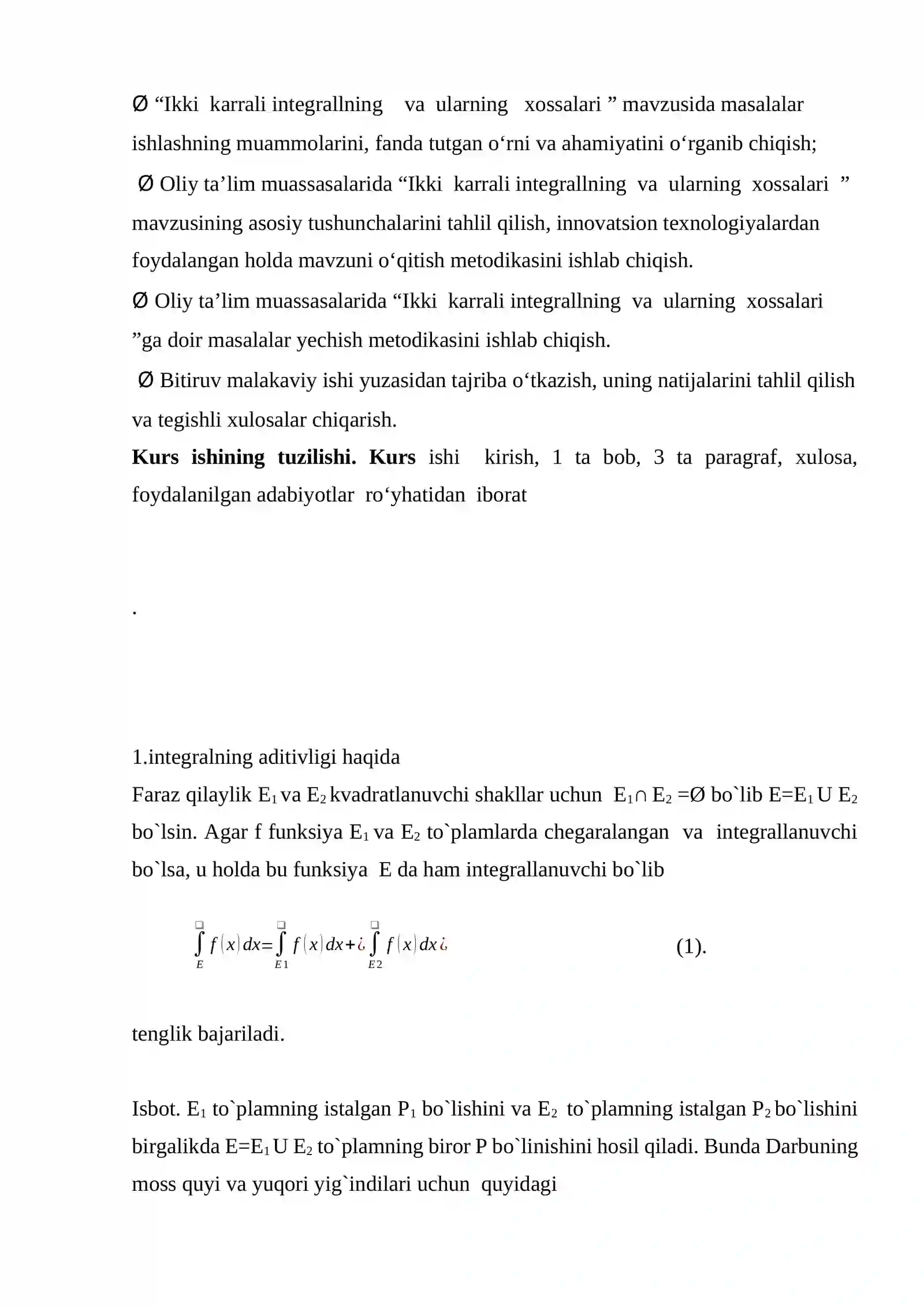 IKKI KARRALI INTEGRAL XOSSALARI 3