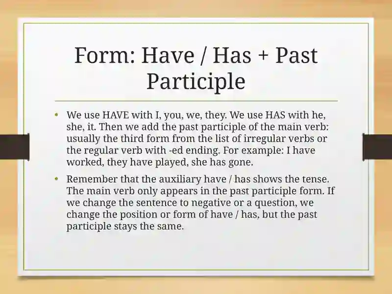 Present Perfect Tense 3