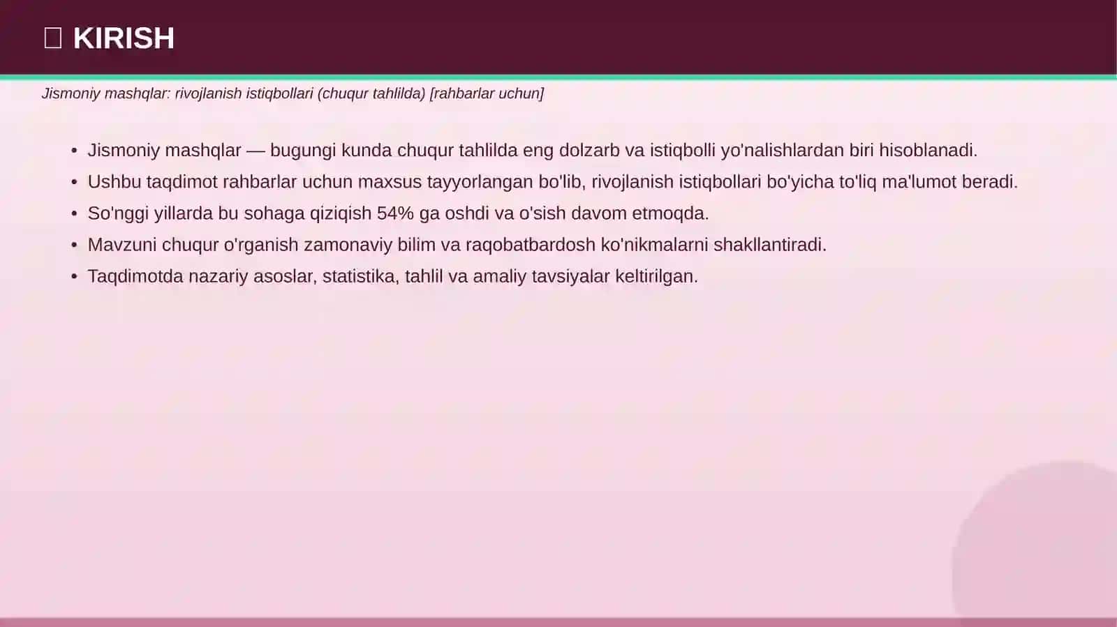 Jismoniy mashqlar: rivojlanish istiqbollari (chuqur tahlilda) [rahbarlar uchun] 3