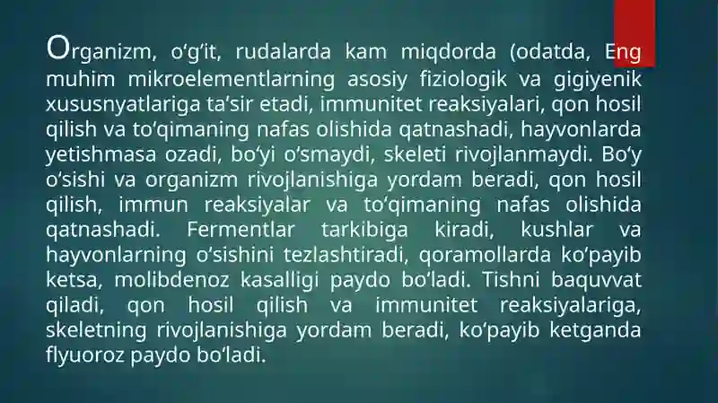 Mikroelementlar haqida 3