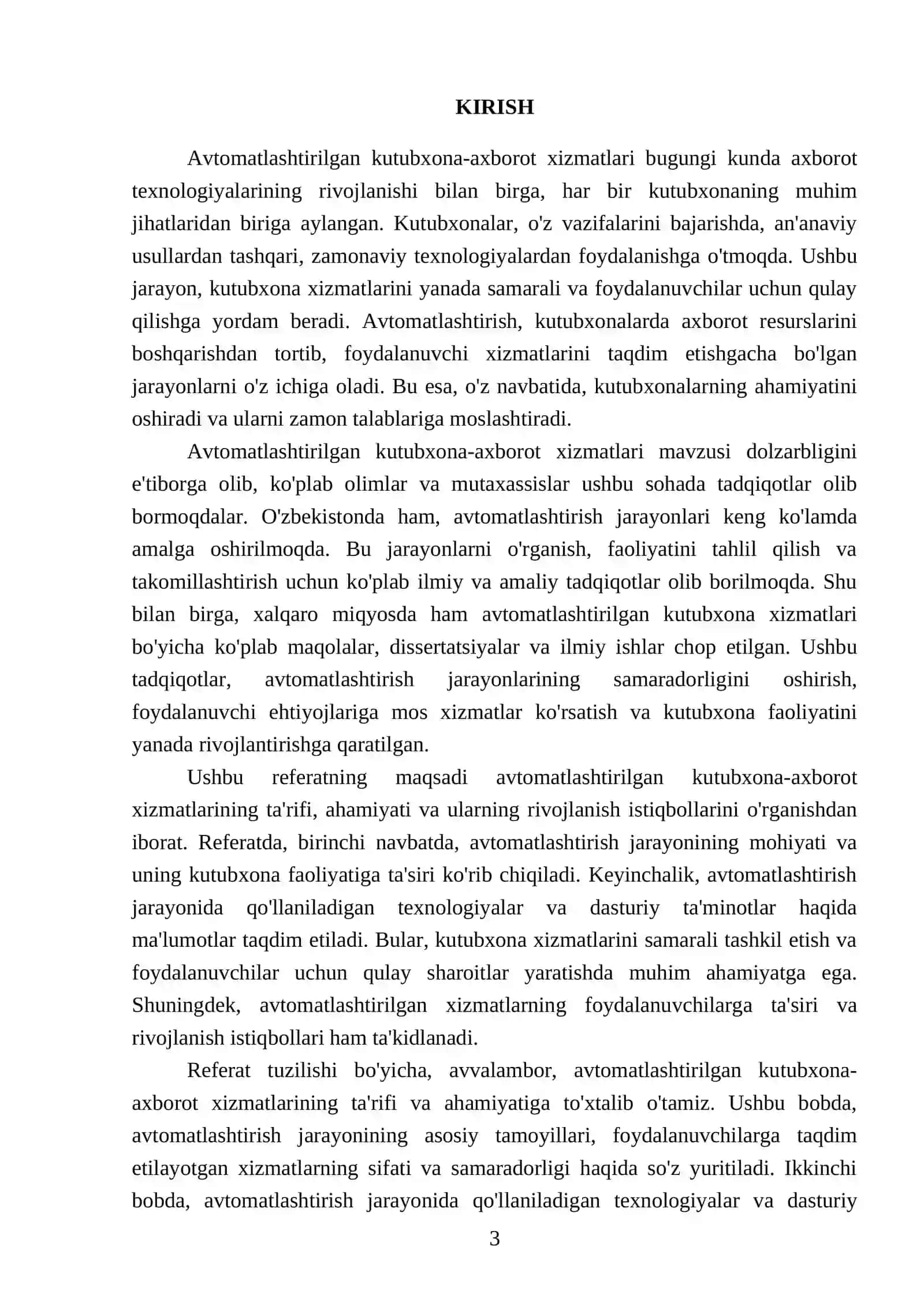 Avtomatlashtirilgan kutubxona-axborot xizmarlari haqida boshlangʻich malumotlar 3