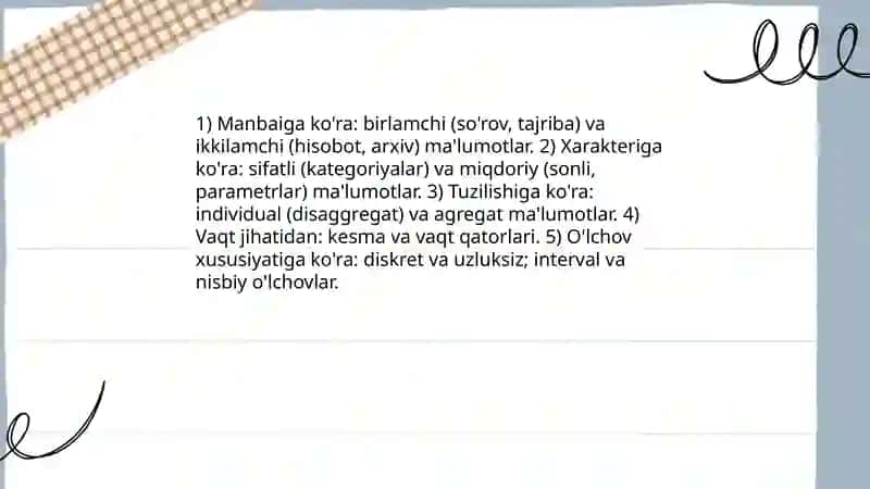Statistik ma'lumotlarning marketing-tadbirkorlik tizimidagi roli va ahamiyati 3