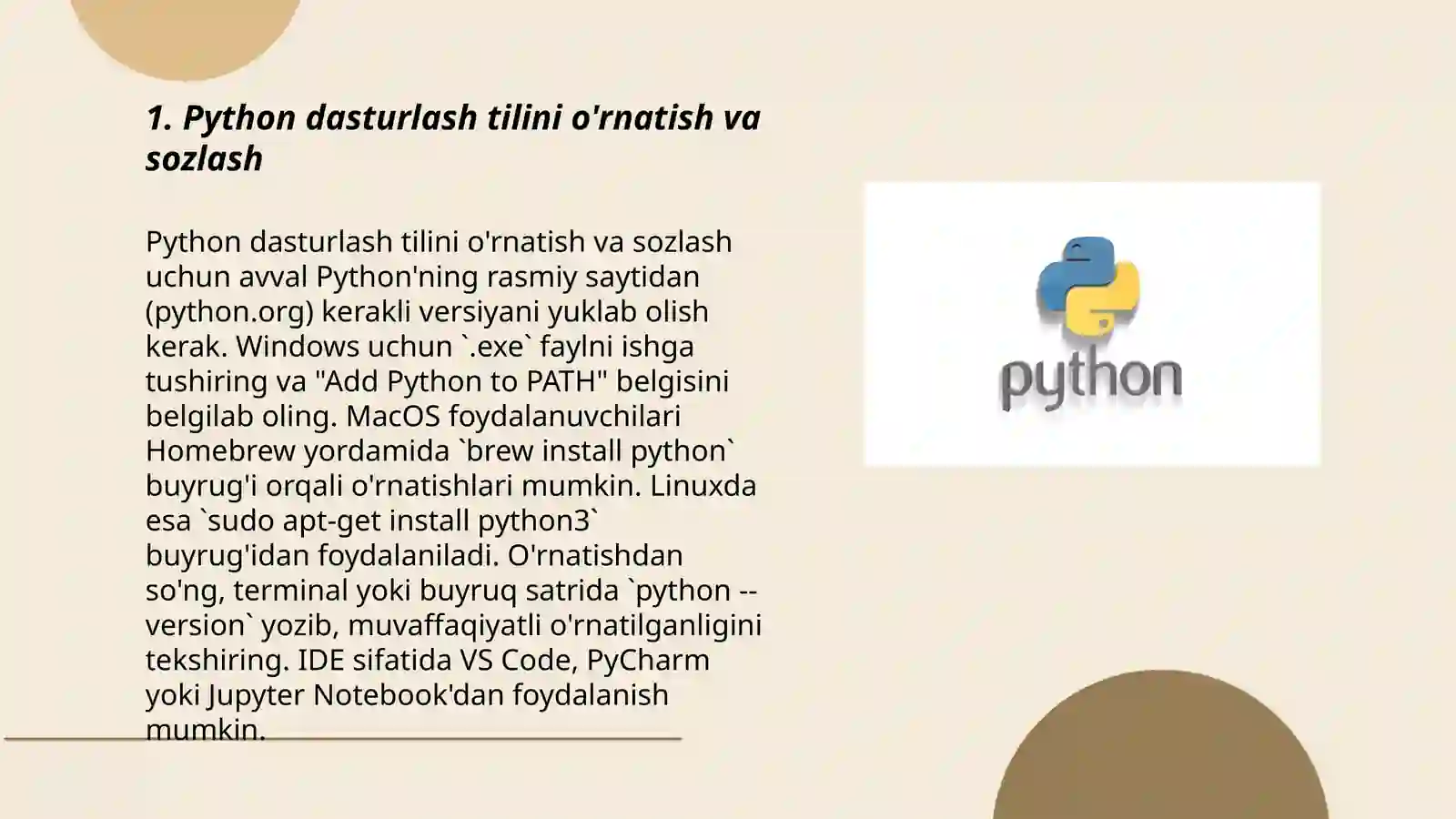Pythonda satrlar 3