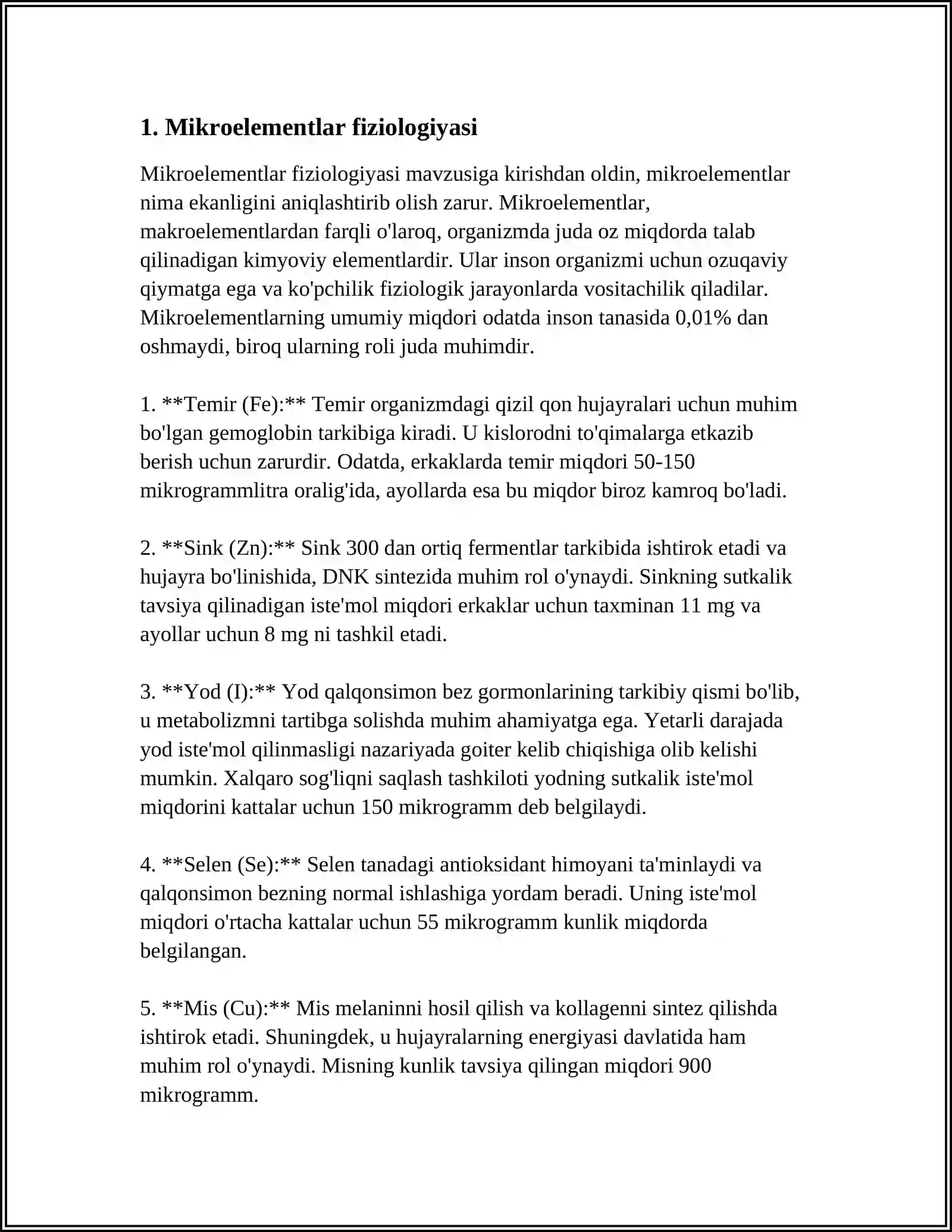 MIKROELEMENTOZLAR. FTOR KALSIY MIQDORLARINING OSHIB KETISHI 3