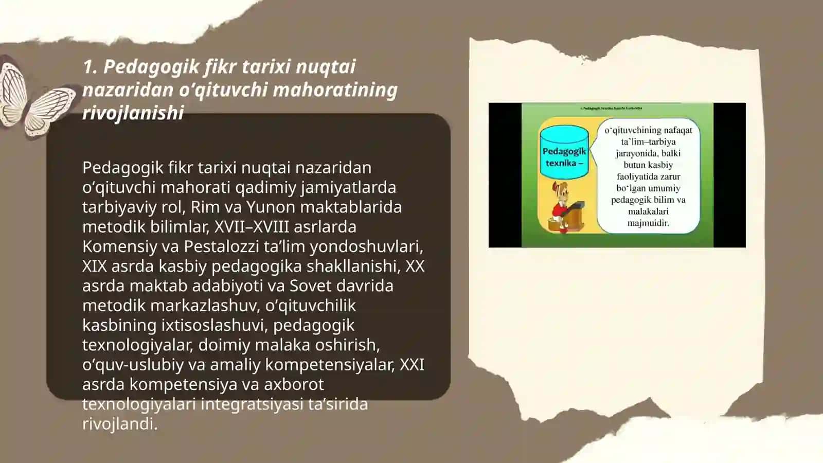 Pedagogik fikr tarixi va maktab adabiyotida õqituvchi mahorati masalalari Davronova Sabina 3