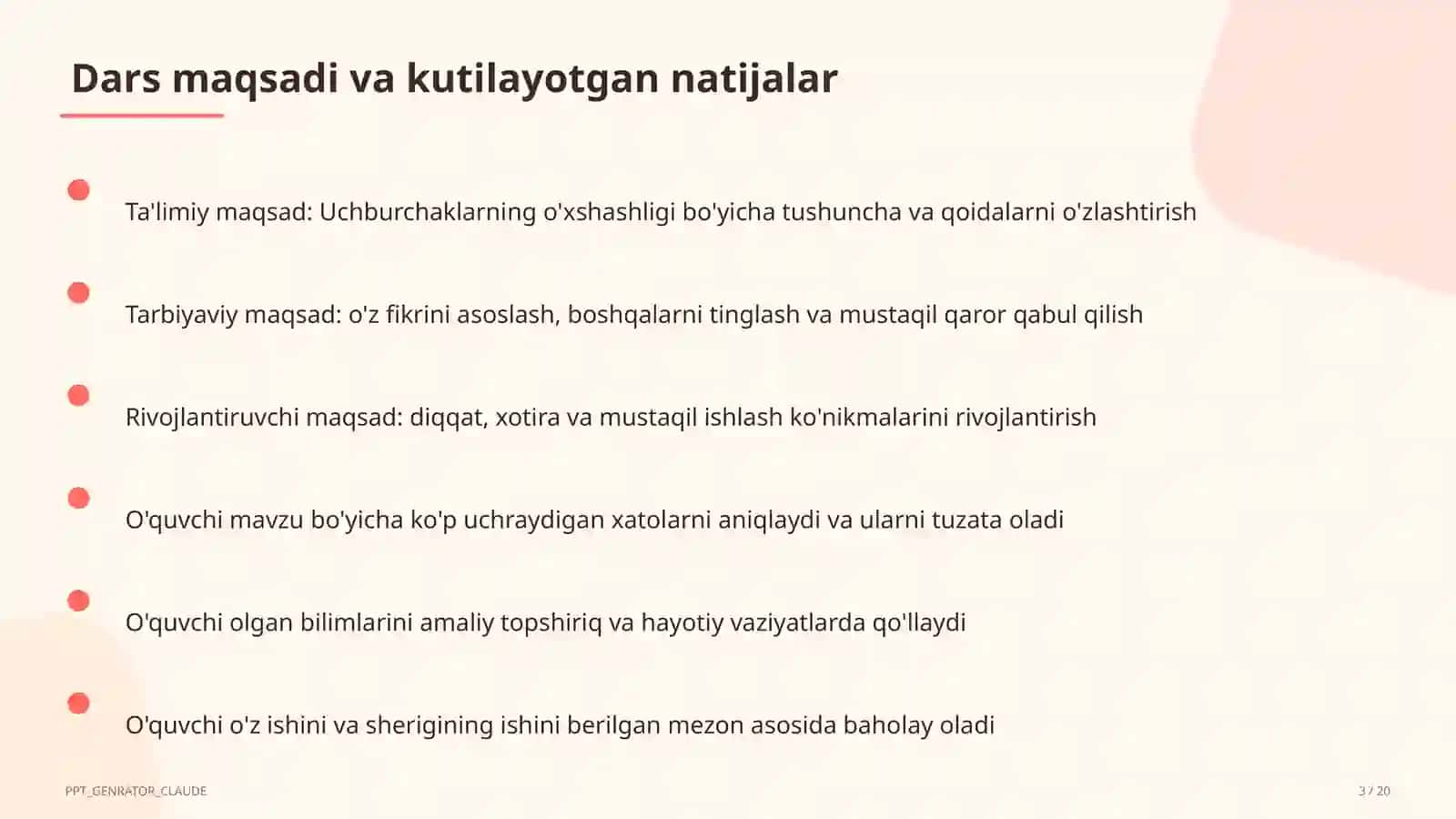 Uchburchaklarning o'xshashligi (8-sinf) 3