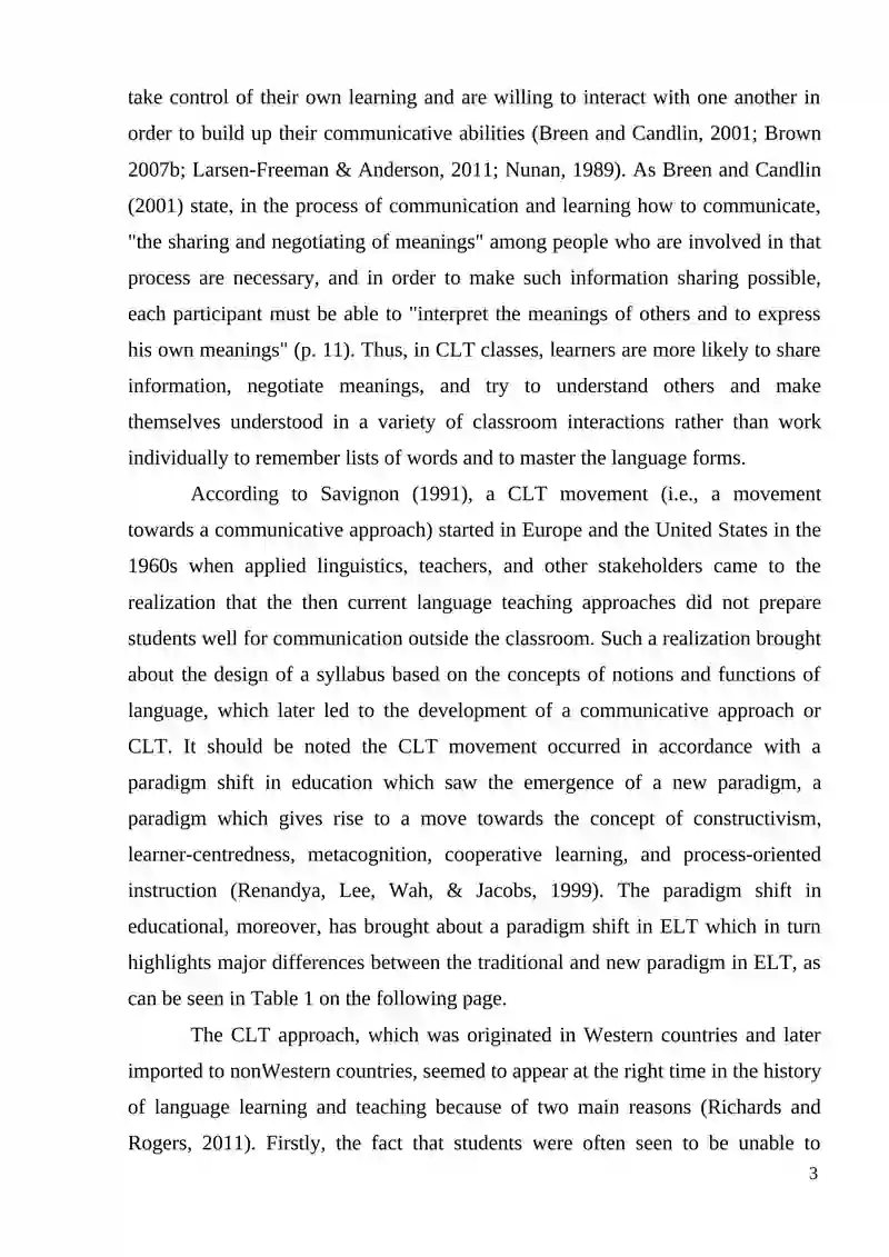 Communicative Language Teaching (CLT) 3