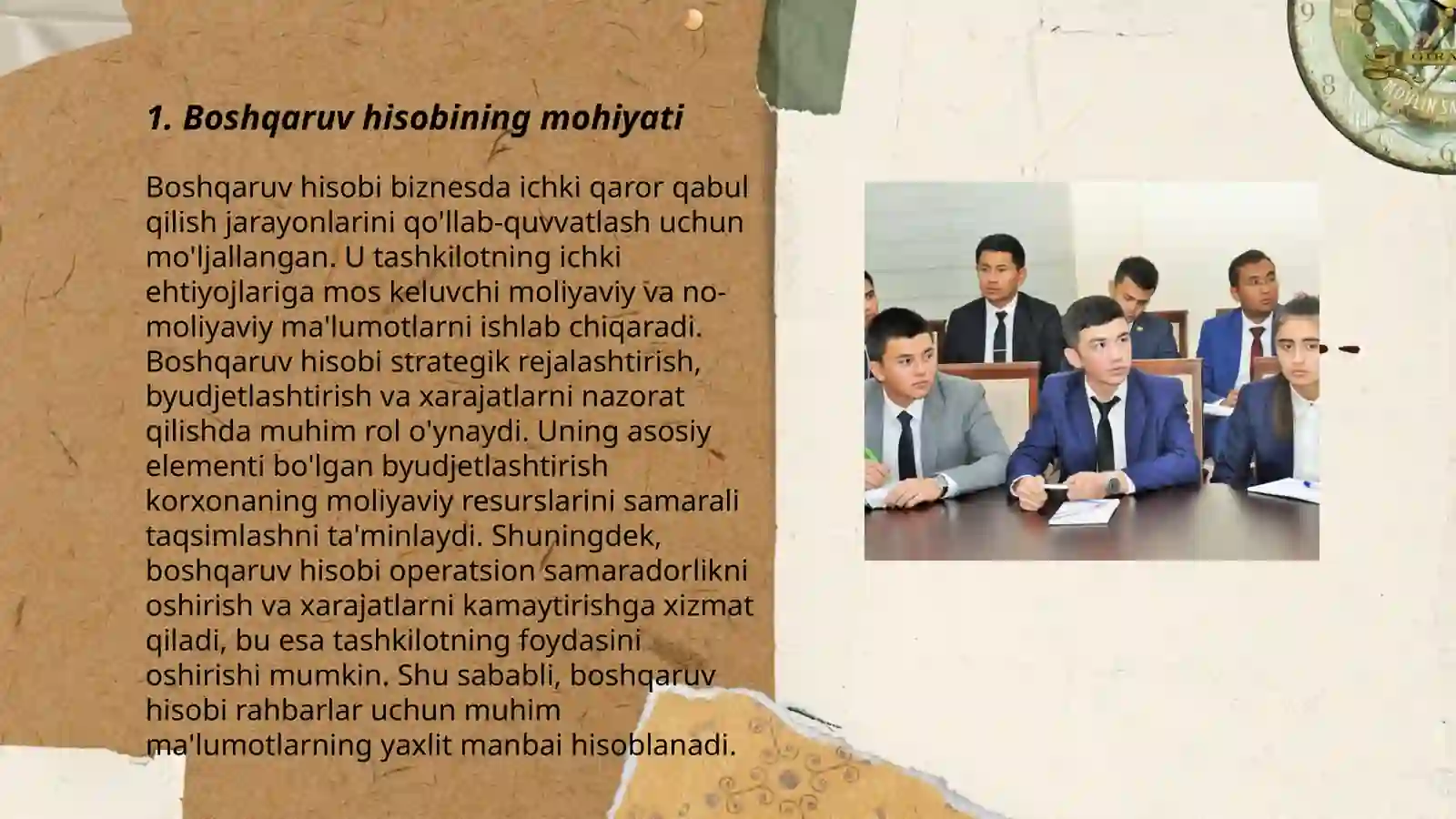 Boshqaruv hisobini tashkil etish 3