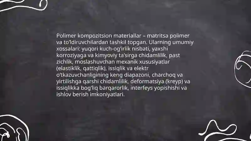 Polimer kompozitsion materiallarning xossalari 3