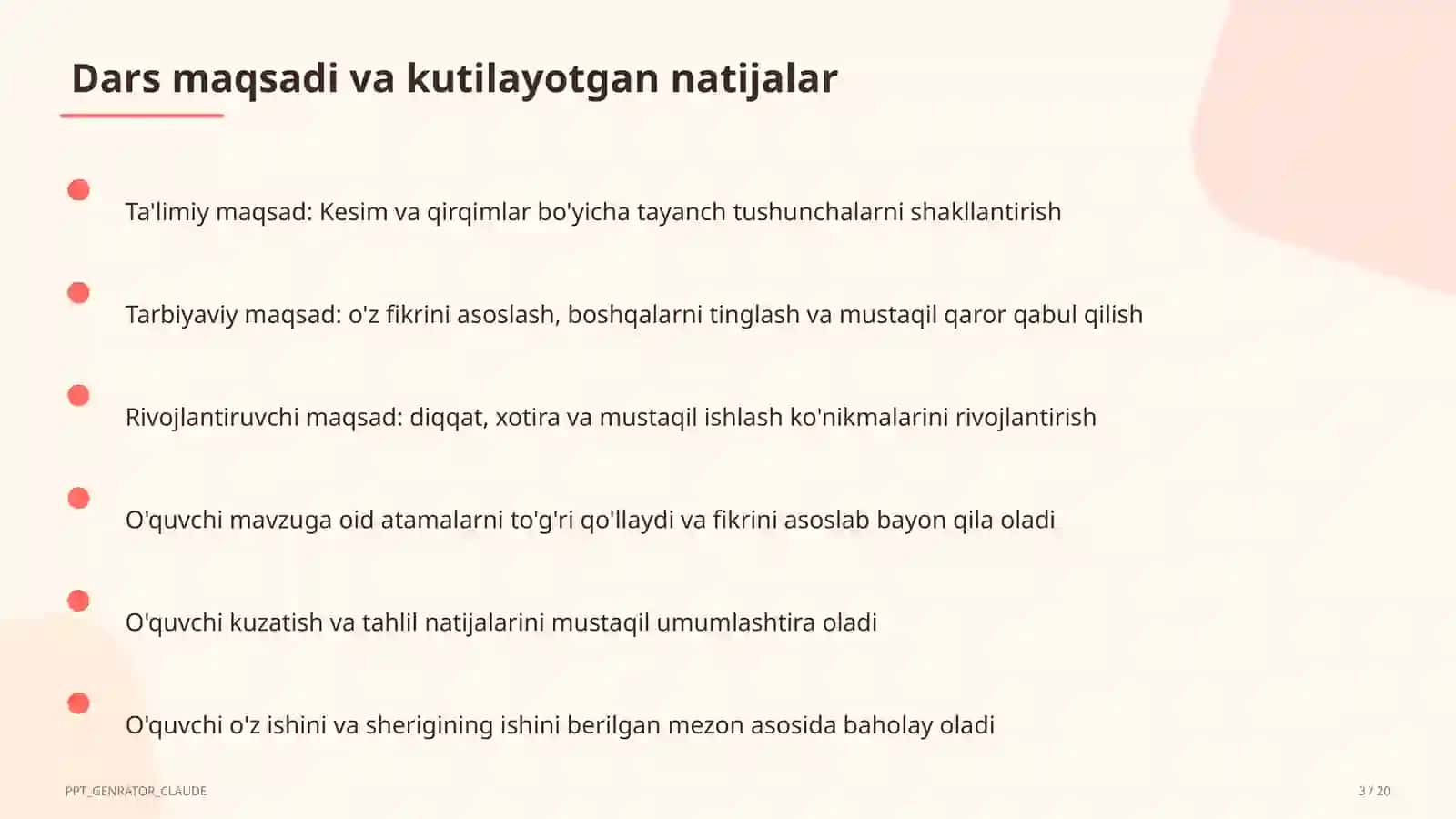 Kesim va qirqimlar (9-sinf) 4