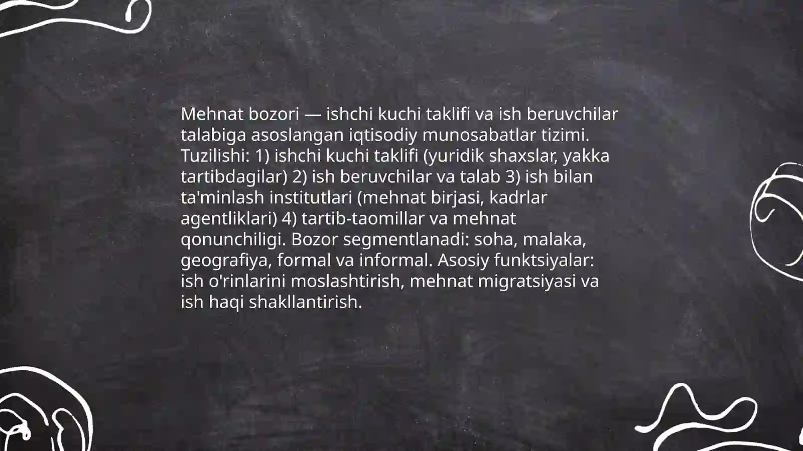Mehnat bozori. Bandlik va ishsizlik muammolari 3