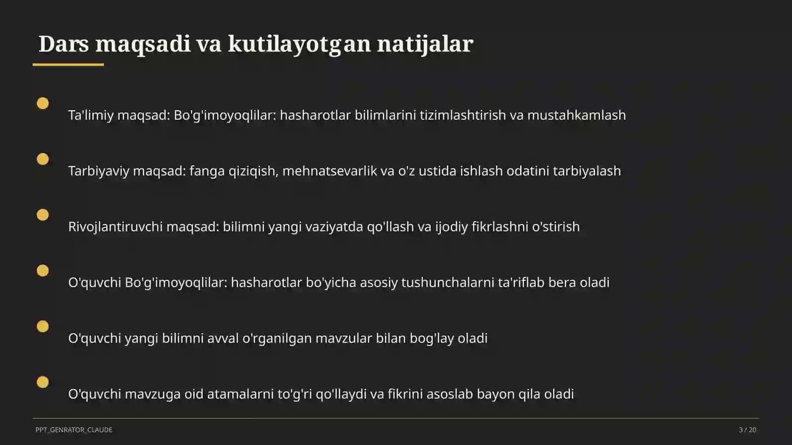 Bo'g'imoyoqlilar: hasharotlar (7-sinf) 3