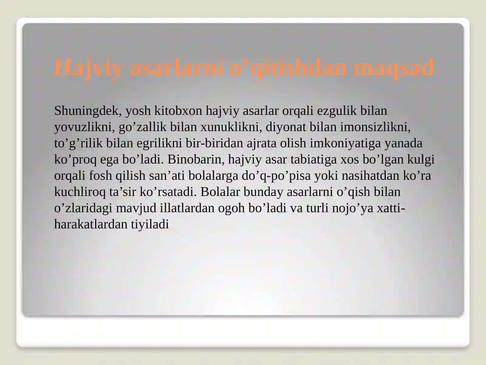 80-yillar o’zbek bolalar she’riyatida realistik hajviy obraz yaratish usullari 3