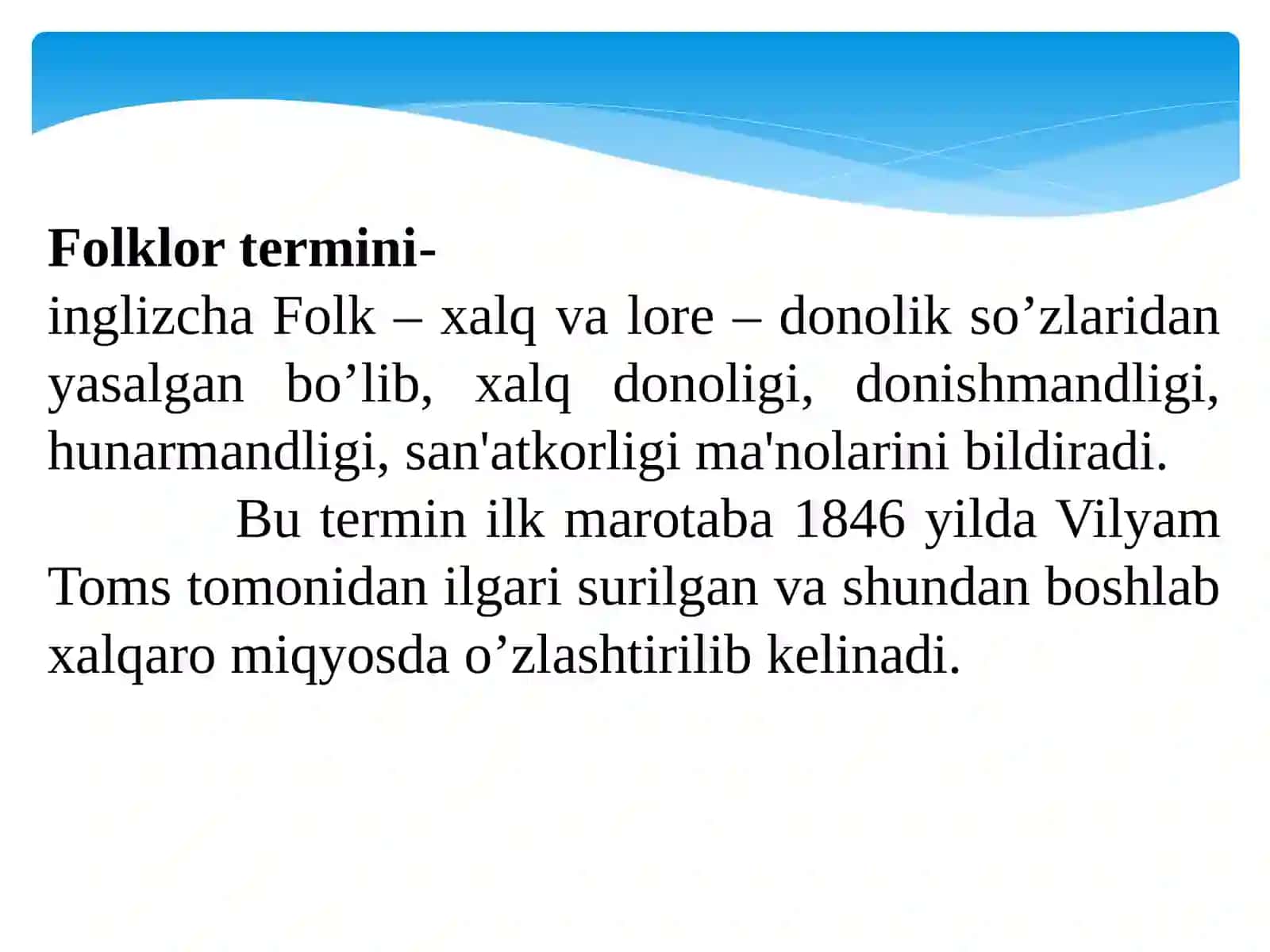 Folklor musiqa o’qitish metodikasi fanini o’rganish 3