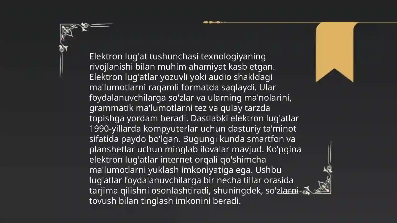 Elektron lugʻatlar yaratish 3