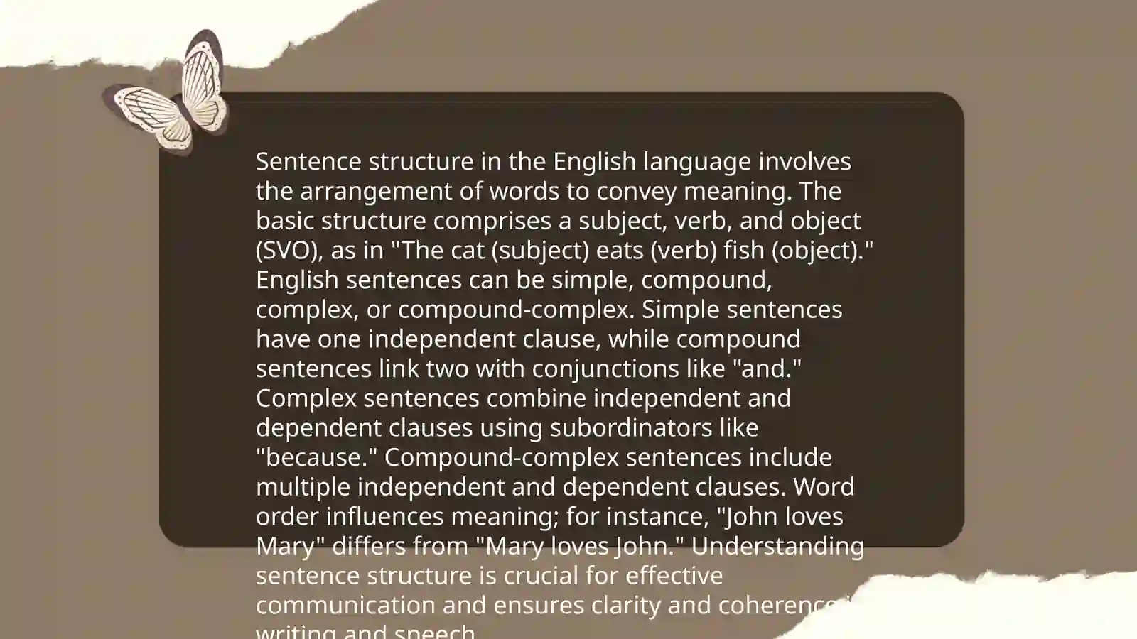Sentence Structure in English 3