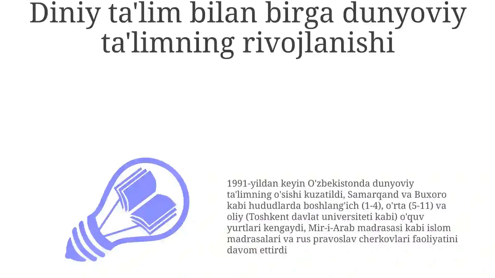Mutaqillik yillarida O'zbekistonda ma'naviy madaniyat taraqqiyoti 3