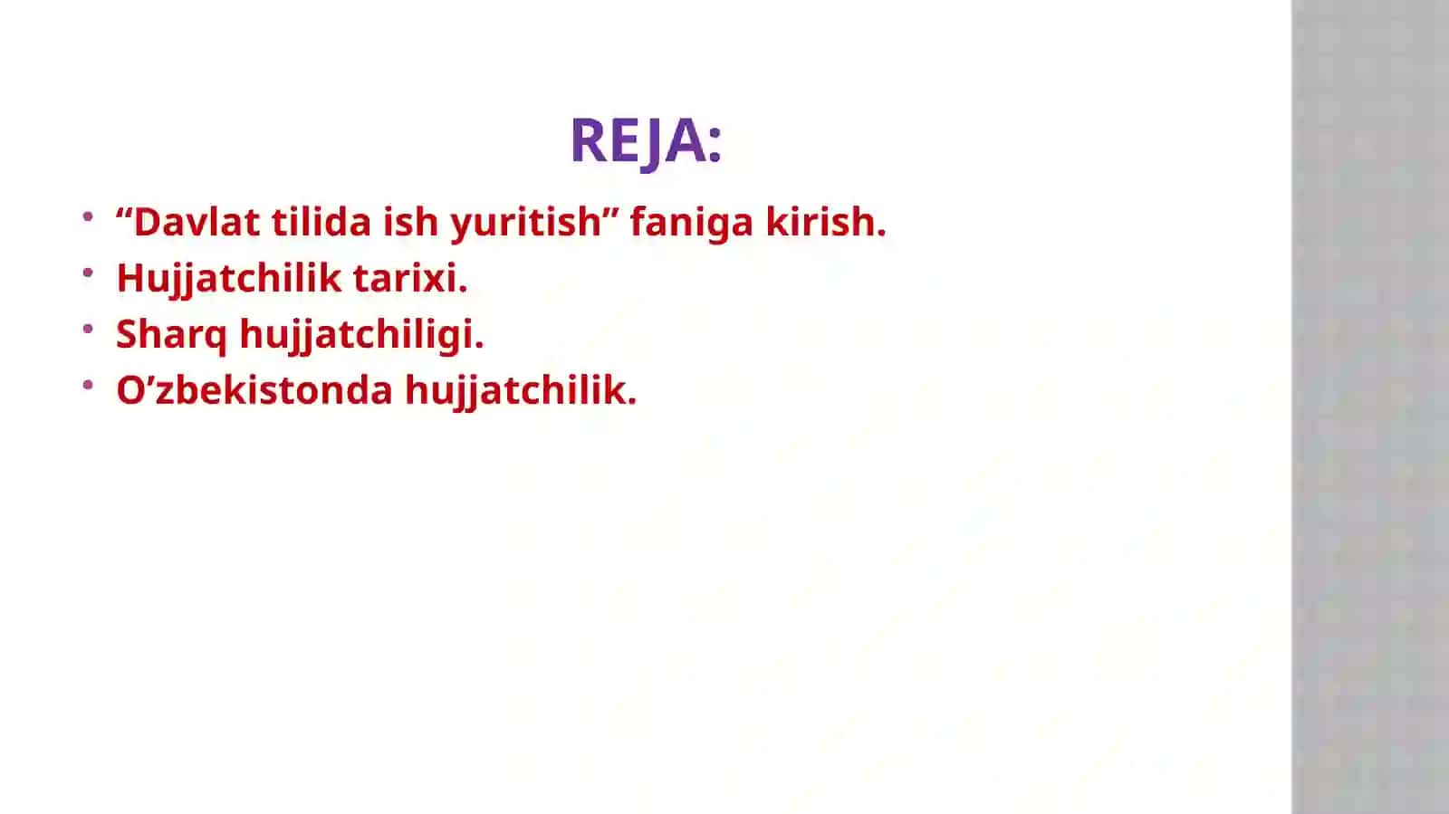 Davlat Tilida Ish Yuritish Fanidan Mustaqil Ishi 3