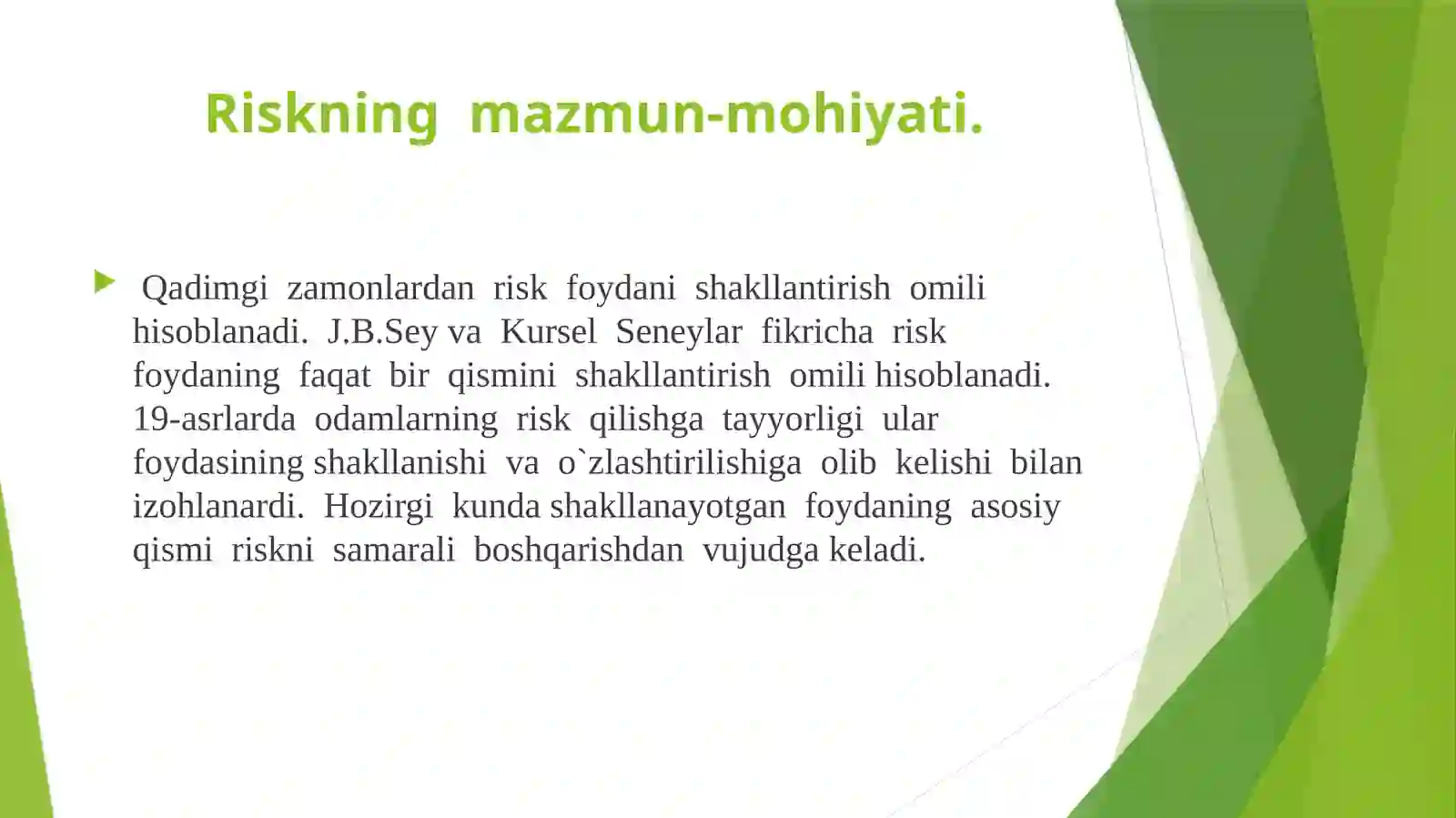 Moliya va risklar 3