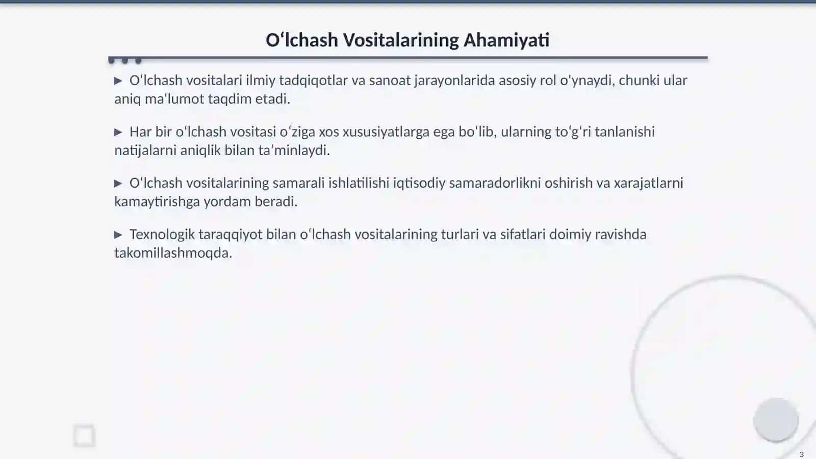 O‘lchash Vositalarining Turlari va Sinflanishi 3