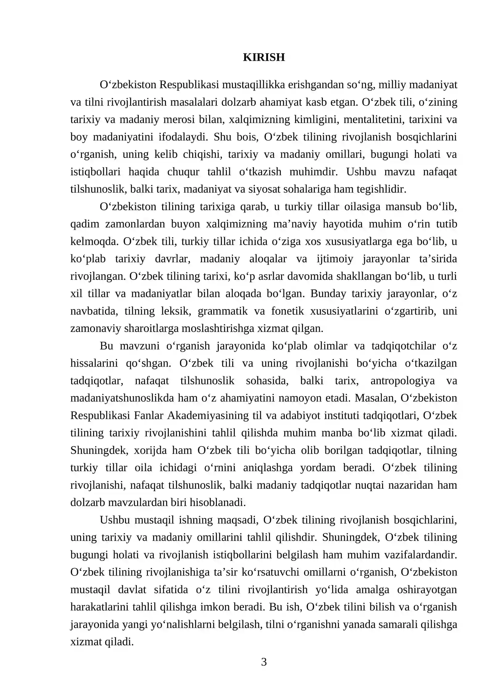 Oʻzbek tilining rivojlanish bosqichlari 3