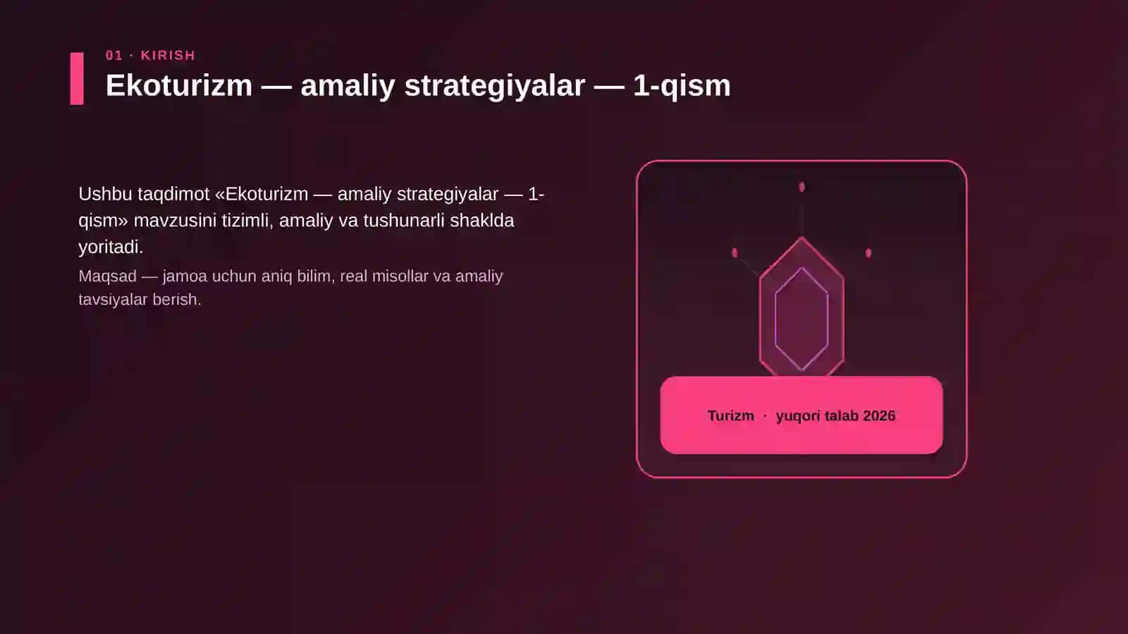 Ekoturizm — amaliy strategiyalar — 1-qism 3