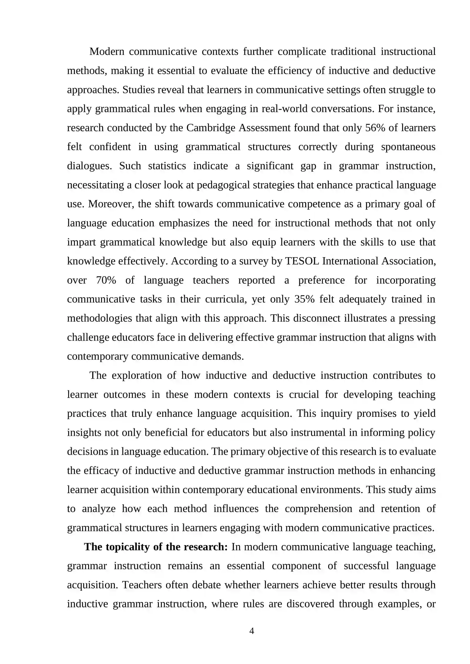 Inductive vs. Deductive Grammar Instruction for Learner Acquisition in Modern Communicative Contexts 3