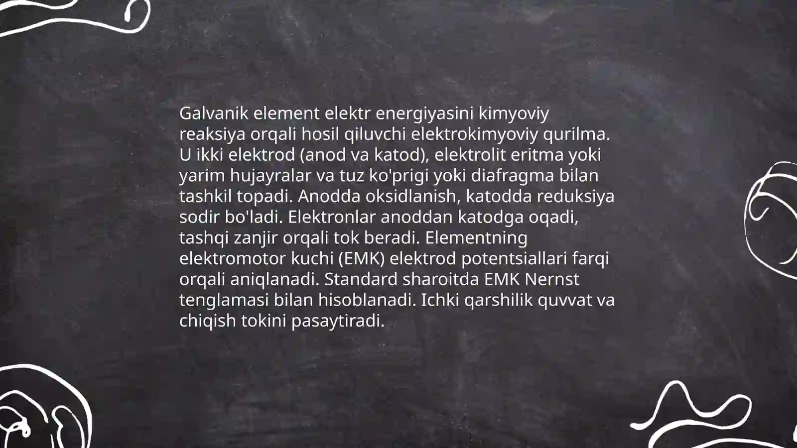 Galvanik elementlar. Akkumulyatorlar 3