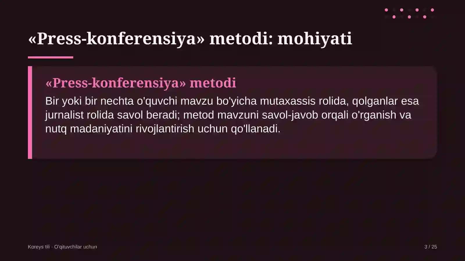 koreys tili darslarida press konferensiya metodidan foydalanish 5843 3