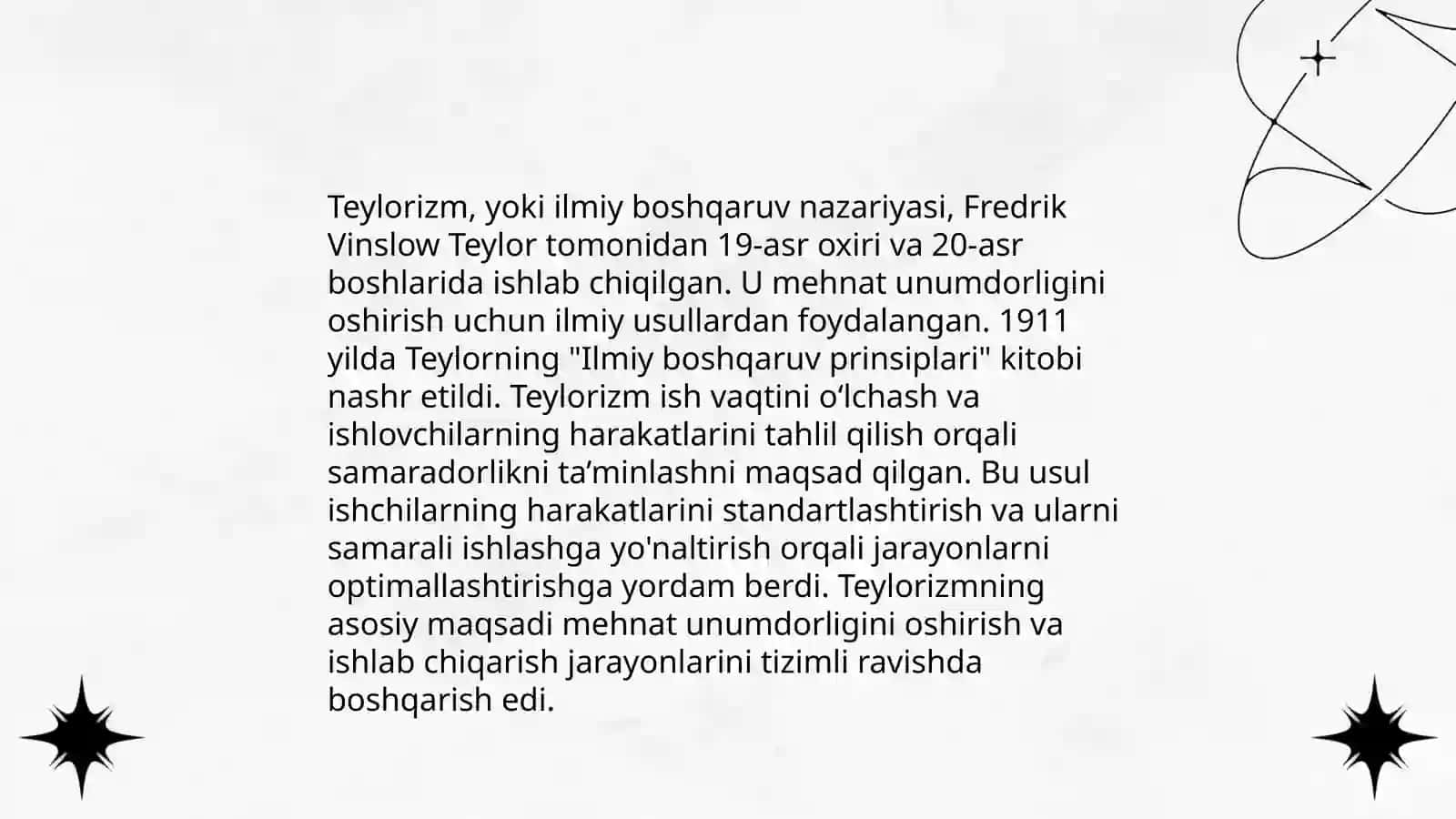 Teylorizm, yoki ilmiy boshqaruv nazariyasi 3