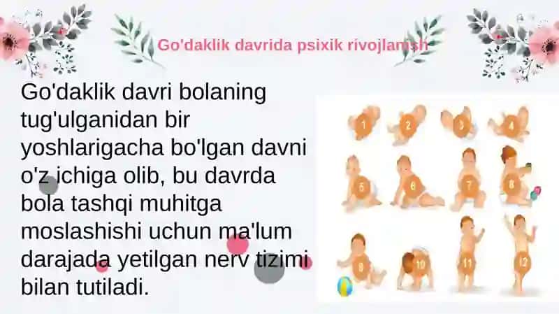 Ilk bolalik davrida fiziologik va jismoniy rivojlanish 3