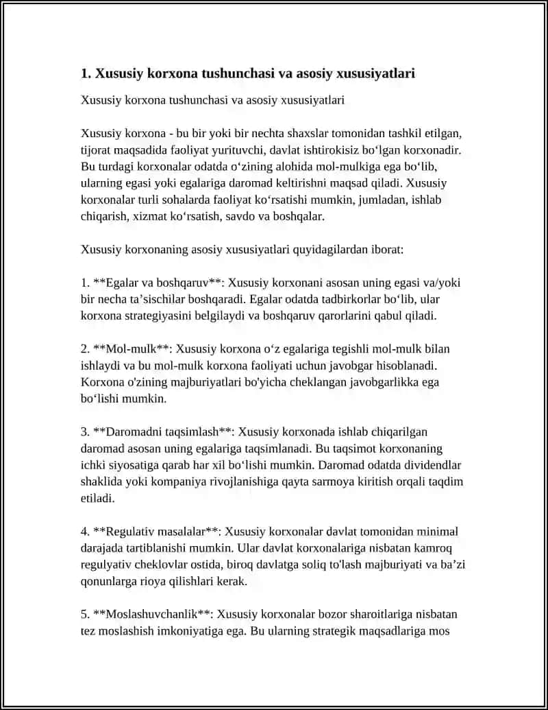 Xususiy korxonalarning Tashkiliy Iqtisodiy Asoslari 3