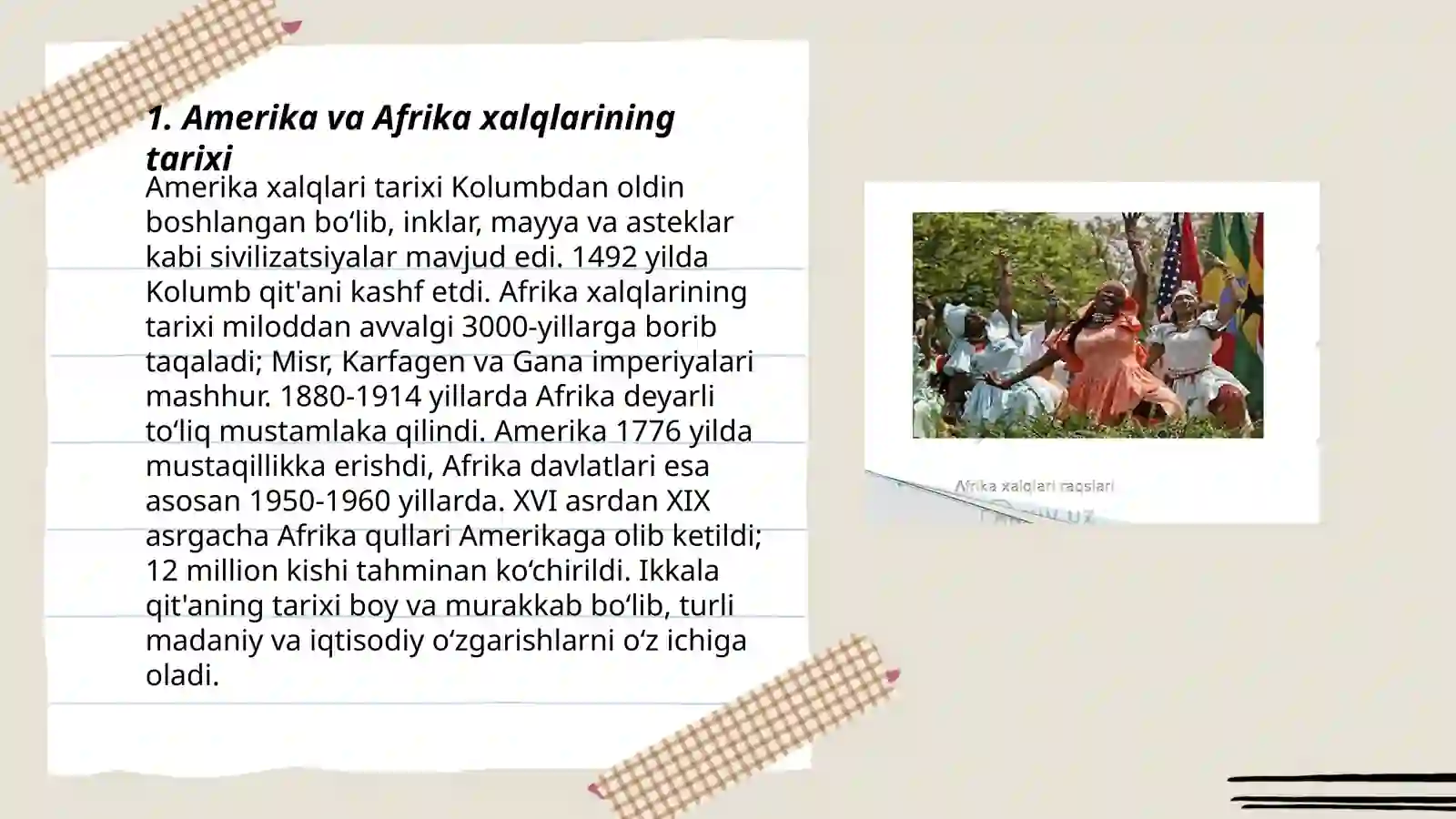 Amerika va afrika xalqlari 3