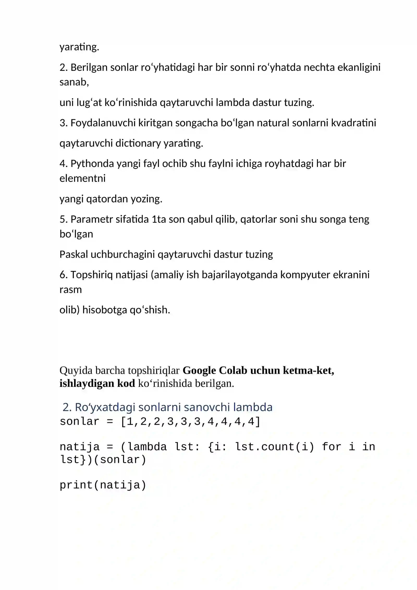 PYTHON DASTURLASH TILLARINING SINTAKSISI BILAN TANISHISH 3